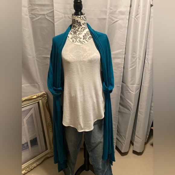 Cache-Cache Lightweight Cotton Blend Knit Yoga/Meditation Shawl/Cardigan - Picture 7 of 8